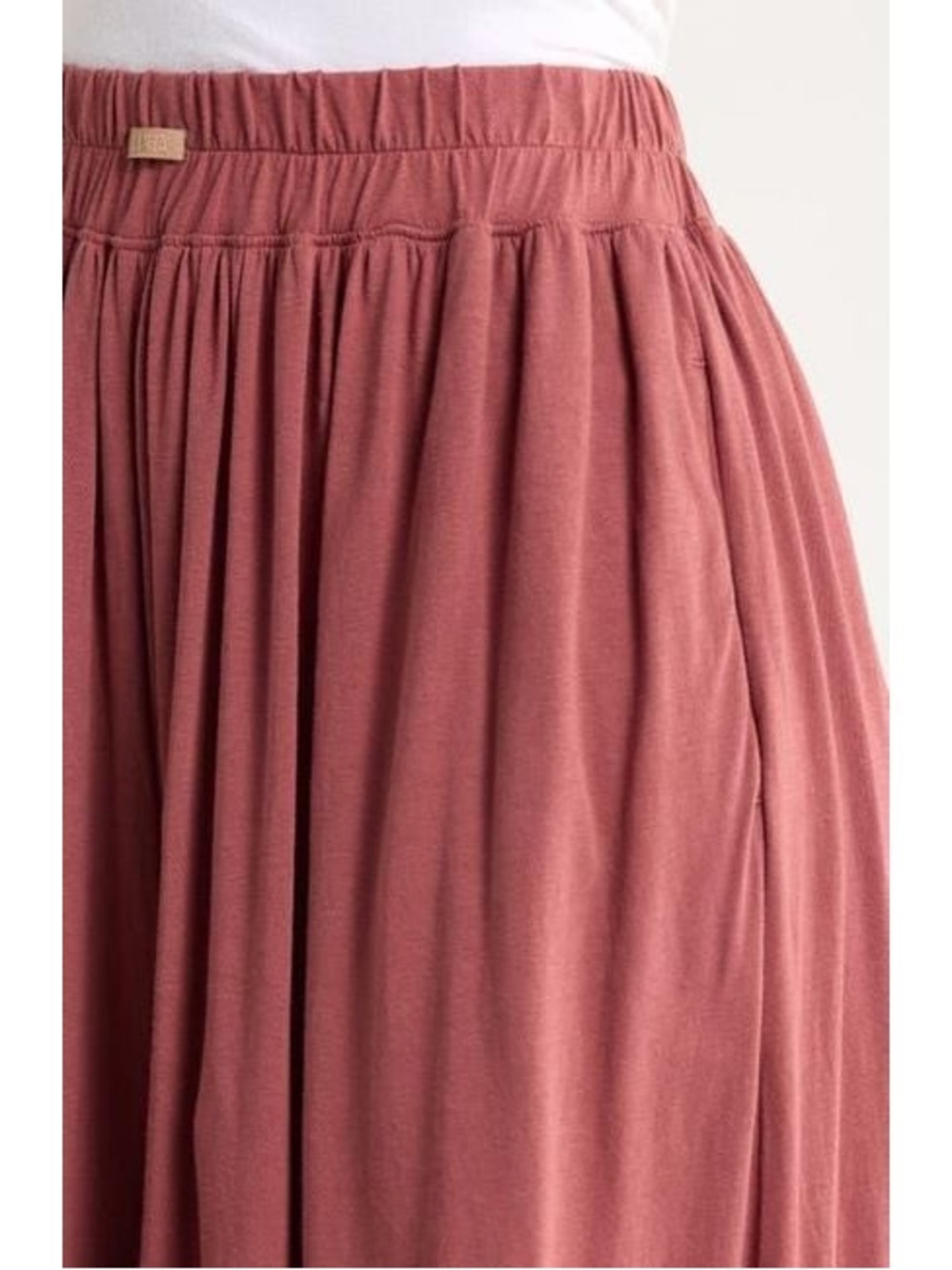 NEW Lunya Pima Organic Cotton Wide-Leg Pull-On Lounge Pants Mauve Red Pink Sz L - Picture 5 of 14